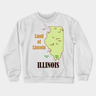 Illinois State Map Crewneck Sweatshirt